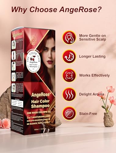 Wine Red Hair Dye Shampoo - 3-in-1 Gray Coverage, 400ML