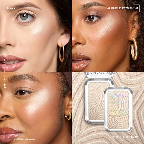 NYX Buttermelt Highlighter Powder - Light Champagne, 12H Wear