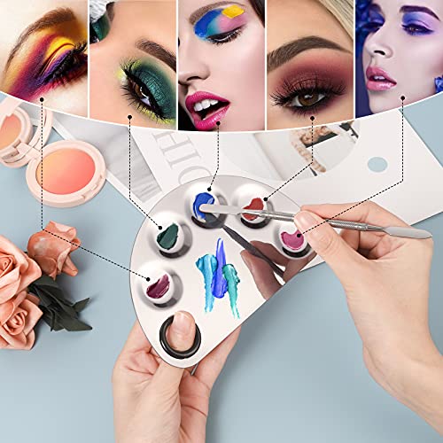 Stainless Steel Makeup Palette Set - 2 Pieces with Spatula Tools