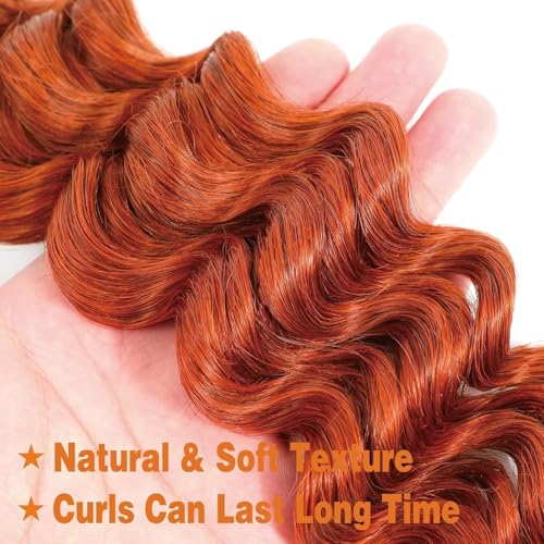 DiexrLamx B-Ginger-350 22 Inch Curly Braiding Hair Extensions for Women