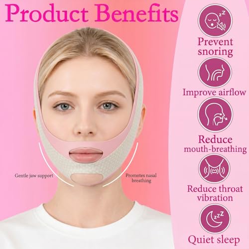 Anti Snoring Chin Strap - Adjustable V Line Lifting Mask for Quiet Sleep