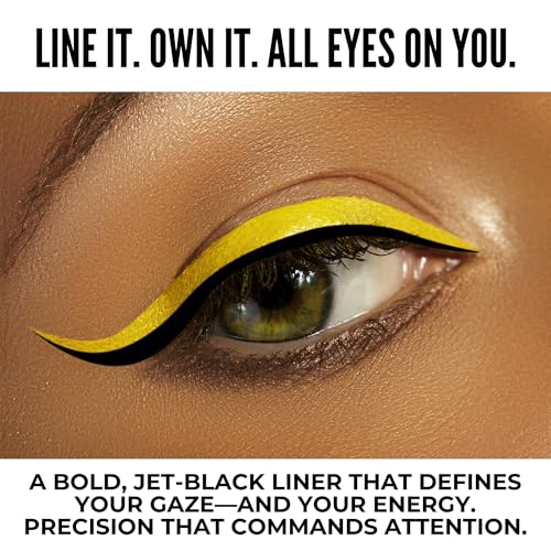 Mynena Waterproof Liquid Eyeliner Matte Jet Black Crescent Tip | Long-Lasting Smudge-Proof Smooth Precision | Curved Tip for Easy Winged Liner | Quick-Dry Vegan & Cruelty-Free