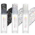 3Pc Waterproof Face Glitter Stick Set - Silver & Black