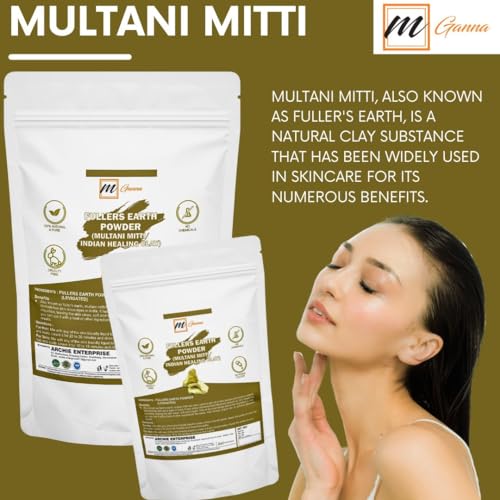 100% Natural Purified Multani Mitti Mud | Fullers Earth Clay Powder Cosmetic Grade | Natural Face Mask 454 GMS / 1 LBS