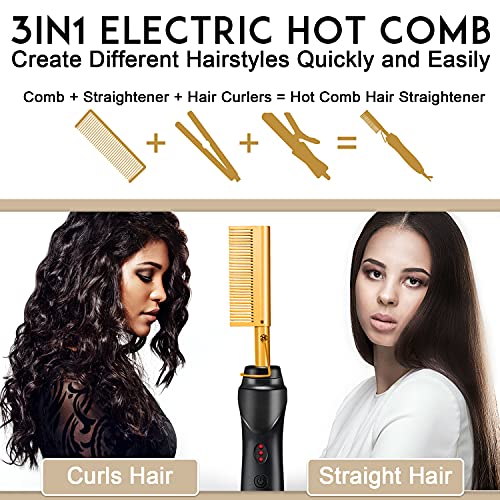 Ceramic Heating Hair Straightener Comb - Fast 20s Heat