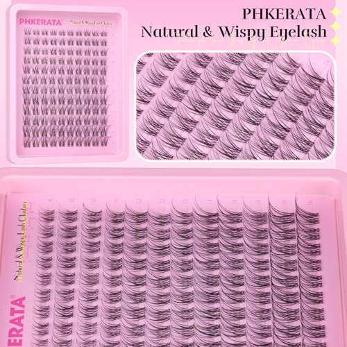PHKERATA 120pcs Natural Lash Clusters - DIY Wispy Eyelash Extensions 8-16mm