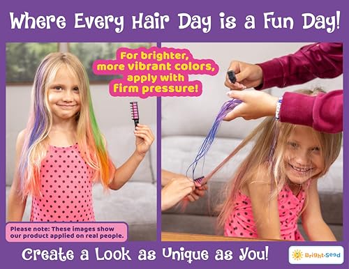 Bright Seed Hair Chalk Comb Set - 6 Washable Temporary Colors