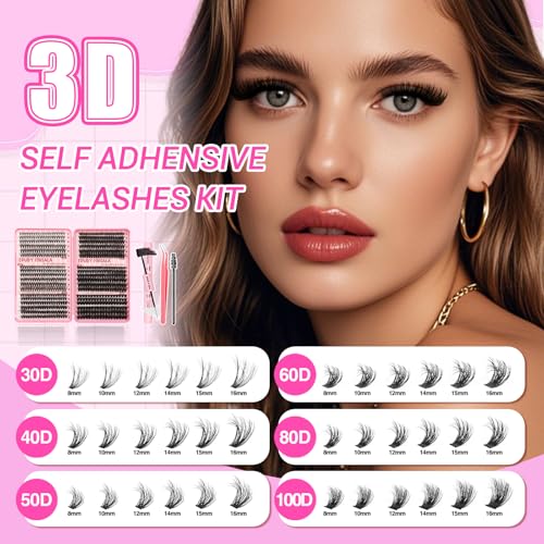 Volume Lash Clusters Kit 708pcs DIY Eyelash Extensions 8-16mm
