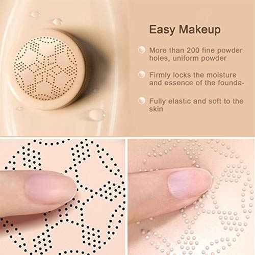 NUIBO Air Cushion CC Cream Mushroom Head, Moisturizing Concealer Makeup Base, Primer Liquid Foundation Long Lasting with Two Mushroom Makeup Sponges ¡¼Natural¡½