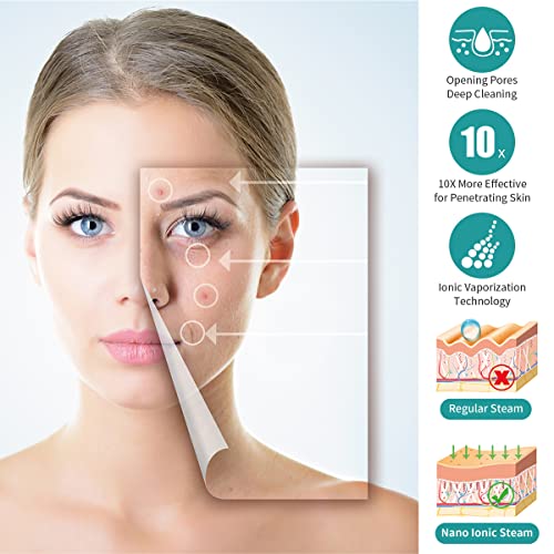 KINLITO Facial Steamer with Ozone - Nano Ionic Warm Mist Spa