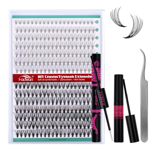 FADVAN 280pcs Eyelash Extension Kit - DIY Lash Clusters 9-16mm