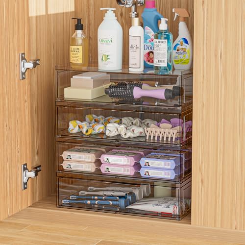 12'' Clear Acrylic Makeup Organizer with Drawers | Stackable