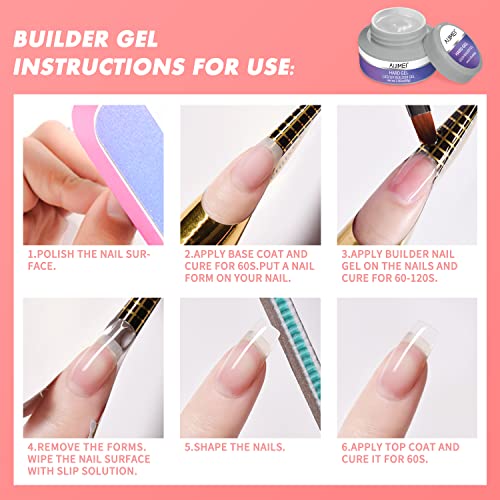 AIJIMEI Nude Builder Hard Gel for Nails 60g - Natural Nail Extension & Strengthening Kit