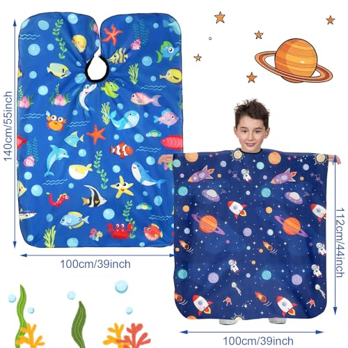 Kids Hair Cutting Cape 3-Pack | Cartoon Barber Apron for Children
