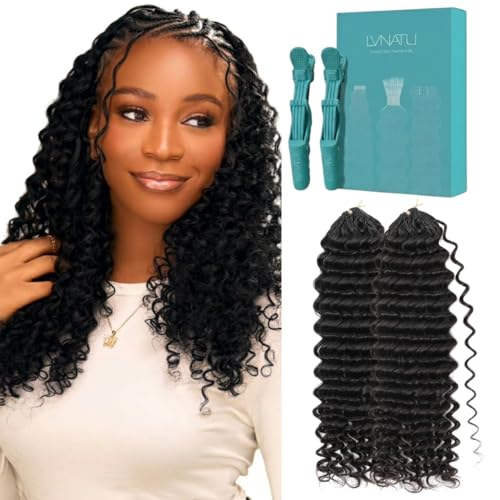 Lvnatu Feather Crochet Human Hair 20 Inch Deep Wave 120g
