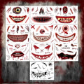 Halloween Temporary Tattoos, 10 Sheets Zombie Makeup Kit