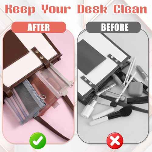 3 Pcs Mesh Makeup Brush Bag, Nylon Mesh Zipper Pouch Bags Portable Mesh Zipper Pouch Bags Mesh Makeup Bags with Zipper Mesh Makeup Brush Pouch for Travel Office Home Accessories