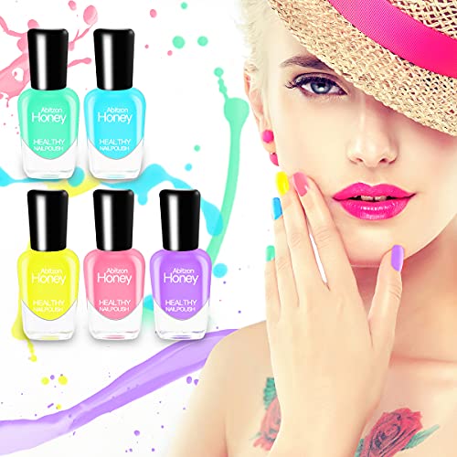 Abitzon Nail Polish Set (10 Bottles) - Water-Based Quick Dry