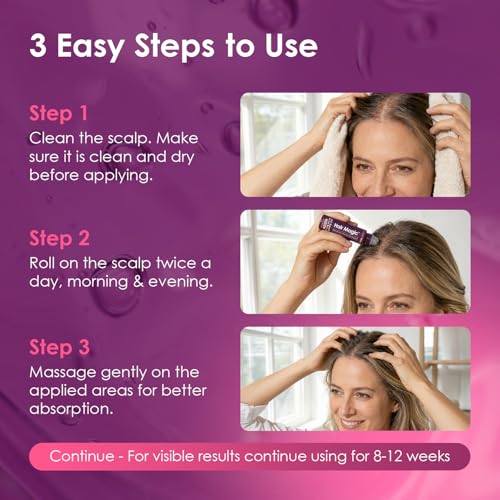 Hair Growth Serum Roll-On with Peptides & Rosemary Oil