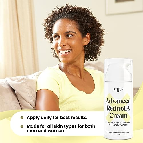 Advanced Retinol A Cream - Moisturizer w/Vitamin E, Coconut & Almond Oil- Retinol Daily Anti-Aging Cream for Face ? for Smoother Looking Skin (3.4 oz)