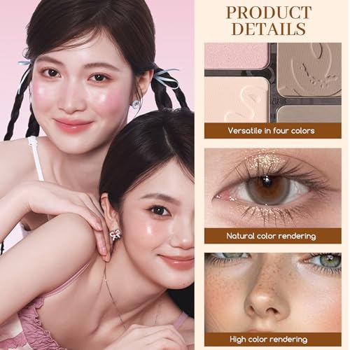 Face & Body Contour Palette - Highlighter Makeup Powder Stick with Glow Bronzer, Blush & Shimmer Cream, Korean Natural Glow, Gold/Silver/Vintage Non-Greasy Skin Tone (V2 Peach Mist)