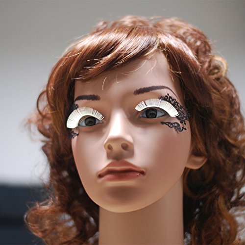 White Luminous Costume Halloween Gloss In Darkness Party Lashes 1 Pair