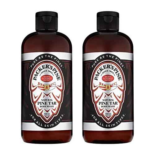 Packer's Pine Tar Body Wash | Soothing Mens Shower Gel For Psoriasis Relief | Made With Natural Pine Tar and Pine Oils | Paraben & Sulfate-Free, 16 fl oz, 2 Pack