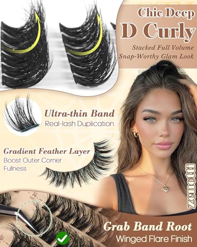 Wispy Lash Clusters - D Curl Natural Fluffy Eyelashes 8-16mm