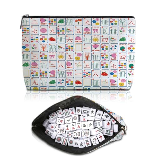 American Mahjong Tile Bag - Portable Canvas Storage Case