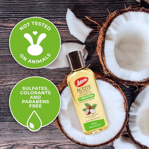 Unscented Coconut Oil with Keratin Hair Treatment - 4 Oz Bottle