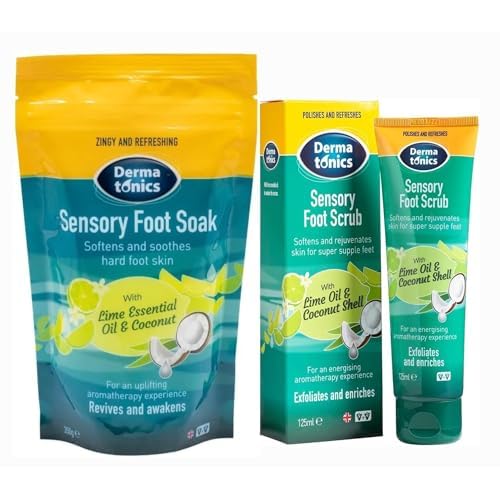 Dermatonics Sensory Foot Scrub 125ml & Foot Soak 350g | Exfoliates, Softens & Improves Skin