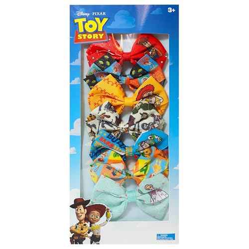 LUV HER Toy Story Alligator Hair Clips for Kids ? 7-Pack Non-Slip 4-Inch Hair Bows ? Girls Hair Accessories with Character Prints ? Ages 3+ ? Non-Toxic Material