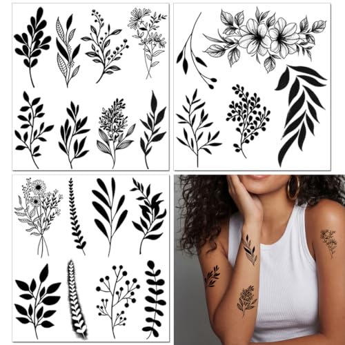 Waterproof Temporary Tattoos - 200+ Designs Floral Butterflies