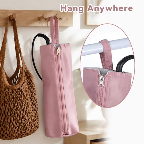 Heat-Resistant Hair Tool Organizer & Travel Case for Curling Irons & Flat Iron - Pink