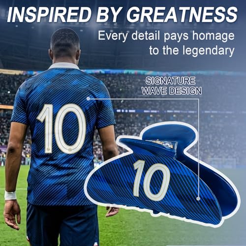 TOCESS France Soccer Tribute Gift Bundle for Women & Girls - Jersey-Shaped Hair Claw, No. 10 Keychain & Flag Tattoos - Navy