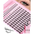 Manga Lash Clusters Kit Fairy Cluster Eyelash Extensions with Bottom Lashes Wispy Eyelash Clusters Kit Spiky Cluster Lashes 8-16mm DIY Lash Extension Kit with Lash Bond and Seal Tweeters by Eefofnn