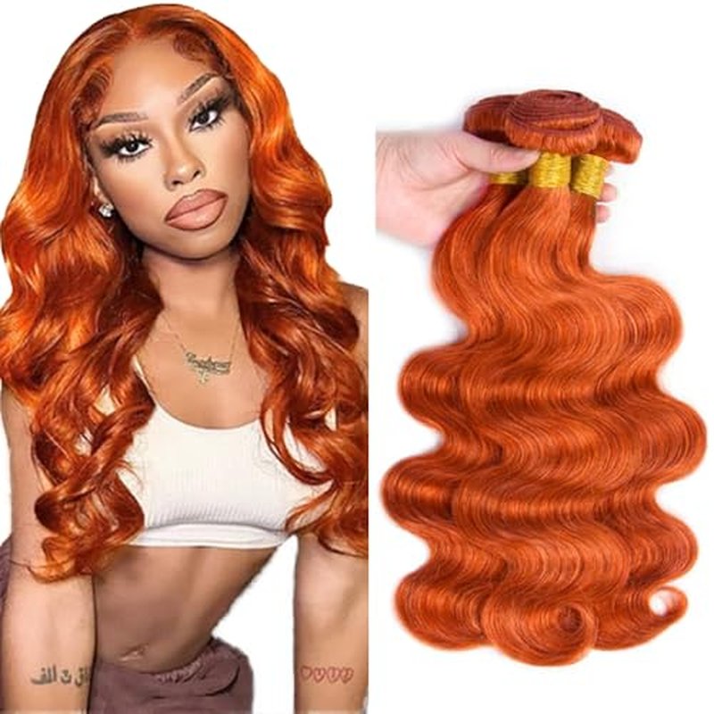 350 Ginger Body Wave Hair Bundles - Unprocessed Human Hair 12-16"