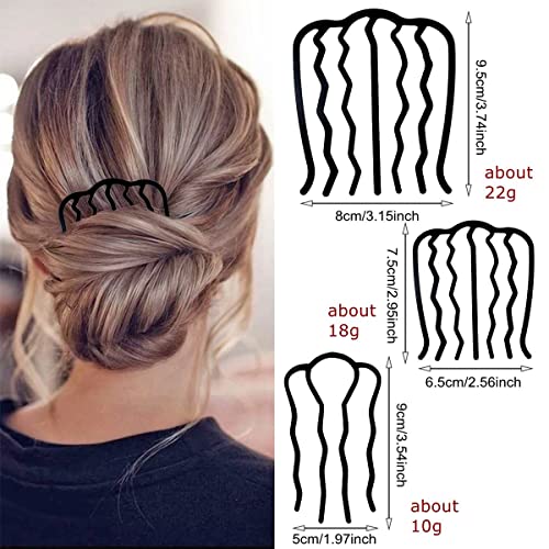 Metal Hair Fork Combs for Updo Bun Hairstyles - 6 Piece Set