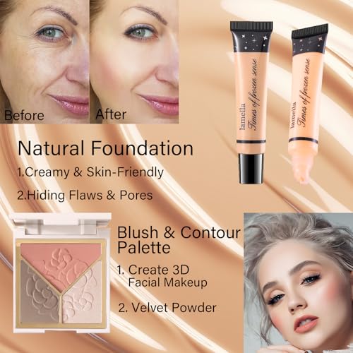 Makeup Set for Women & Teens - 15 Piece Face & Eye Kit