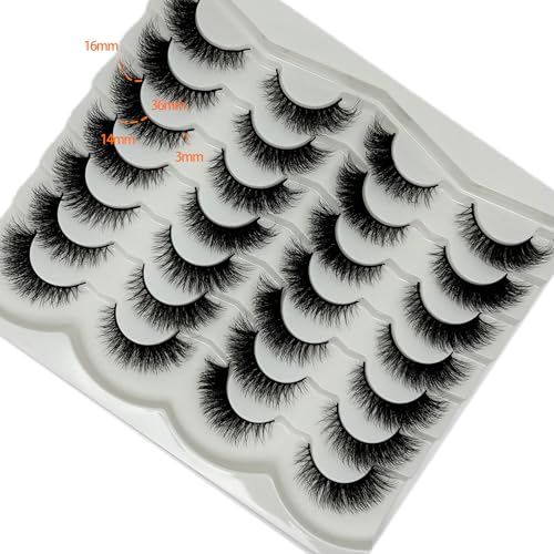 Cat Eye Lashes 14 Pairs Faux Mink Wispy Strip Lashes