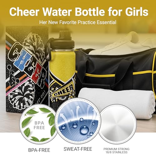 Cheerleader Water Bottle 18oz Insulated Stainless Steel
