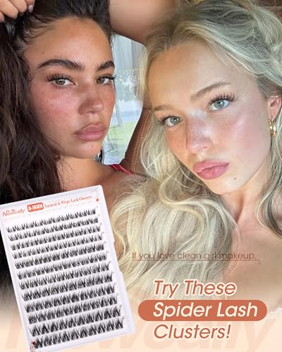 Newcally Wispy Lash Clusters Clear Band 8-16mm D-Curl