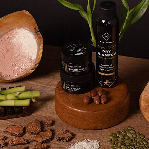 Blind Barber Bryce Harper Signature Series Gift Set - Men¡¯s Hair, Beard & Grooming Kit with Dry Shampoo, Beard Balm, & Hair Clay Styling Paste for Men (3 Piece Set)