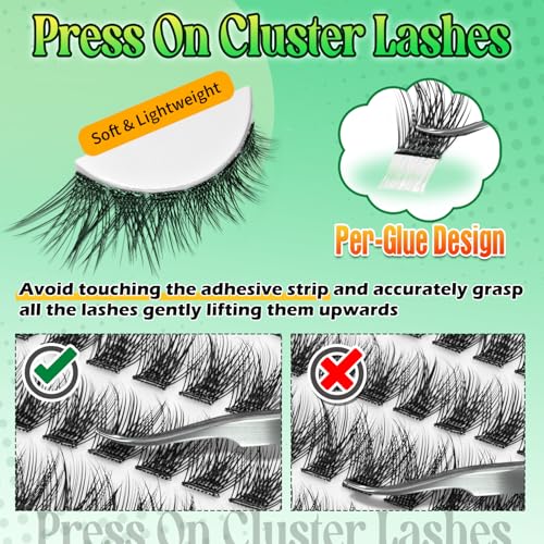 Self Adhesive Lash Clusters 240 Pcs, No Glue Needed