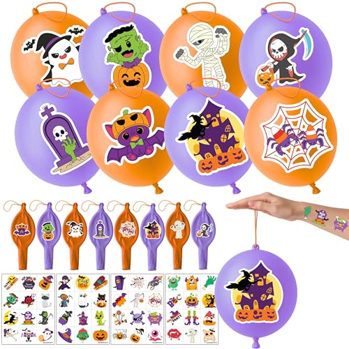 Halloween Party Favors 72 Pc Set - 48 Tattoos & 24 Punch Balloons