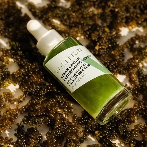 Volition Beauty Vegan Caviar Resurfacing Serum with 5% Vegan Lactic Acid + Hyaluronic Acid | Resveratrol, Caviar Lime & Sea Grape Caviar | Reveals a Smoother & Radiant Complexion | Gently Exfoliates