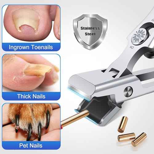 German Nail Clippers for Men Thick Nails,Upgrade Straight Toenail Clippers for Seniors with Wide Opening,Large Heavy Duty No Splash Ingrown Fingernail Clipper Nail Cutter with Catcher