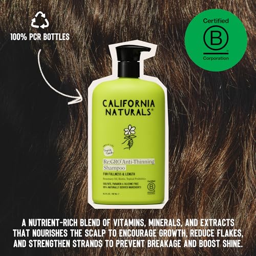California Naturals Re:GRO Hair Growth Shampoo with Biotin - Vegan, Sulfate-Free, 16.5 oz