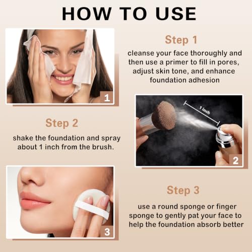 Air Brush Makeup Foundation and Primer for Face (01 Natural)