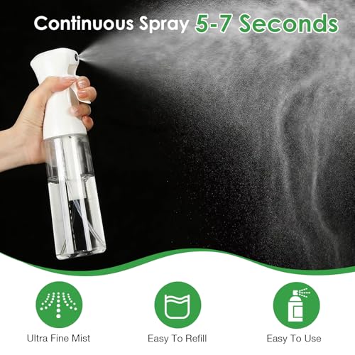 THINTON Continuous Fine Mist Spray Bottle (10oz) - 2 Pack